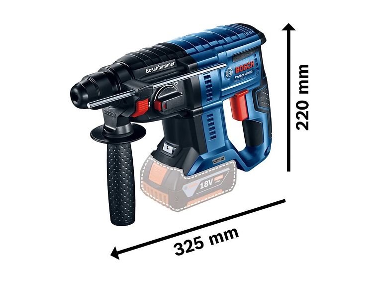 ROTOMARTILLO BOSCH GBH 180-LI SDS-PLUS, 18V+2 BAT.+CARGADOR 3