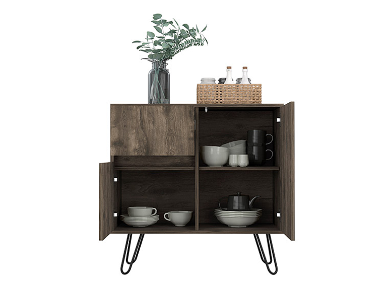 BUFFET TUHOME ANDORRA Z 80 2 PUERTAS 1 CAJÓN CAFÉ 7