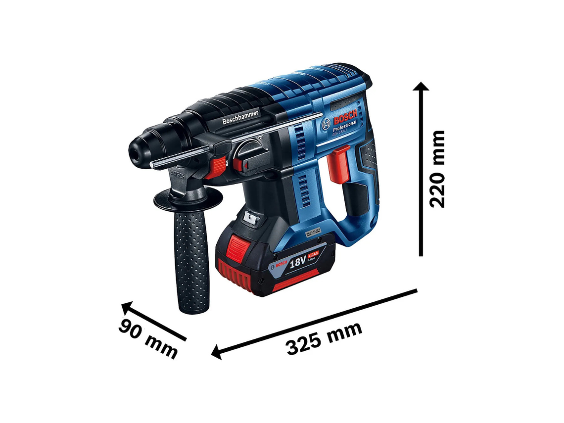 ROTOMARTILLO BOSCH GBH 180-LI SDS-PLUS, 18V+2 BAT.+CARGADOR 4
