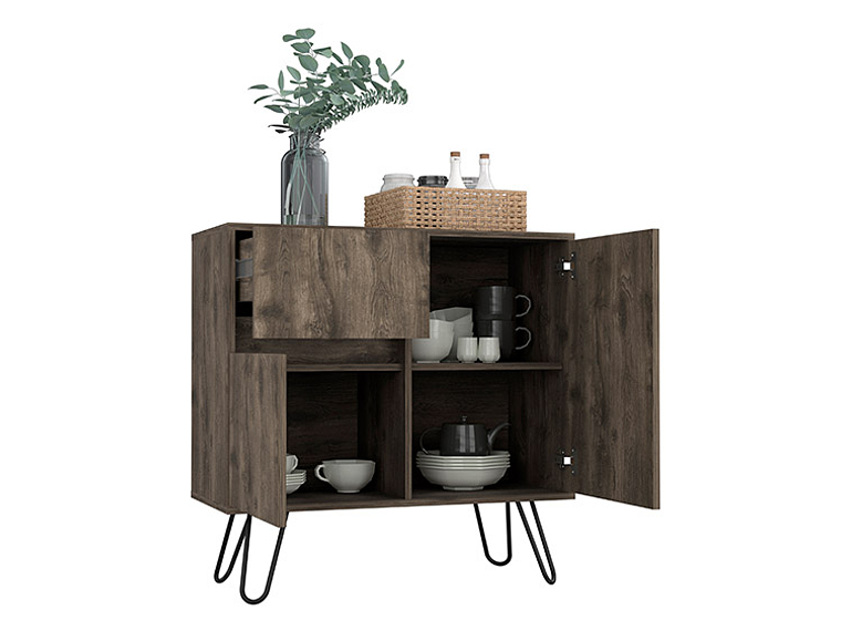 BUFFET TUHOME ANDORRA Z 80 2 PUERTAS 1 CAJÓN CAFÉ 9