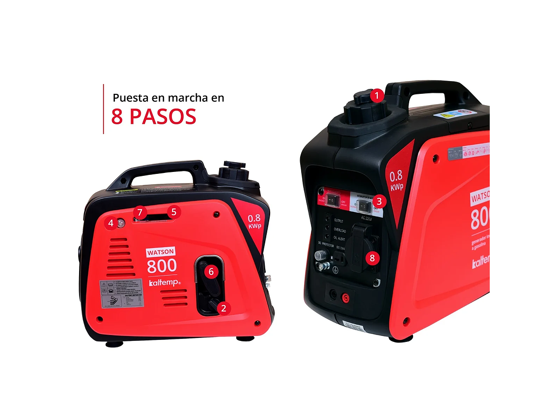 GENERADOR INVERTER A GASOLINA WATSON 800W 8