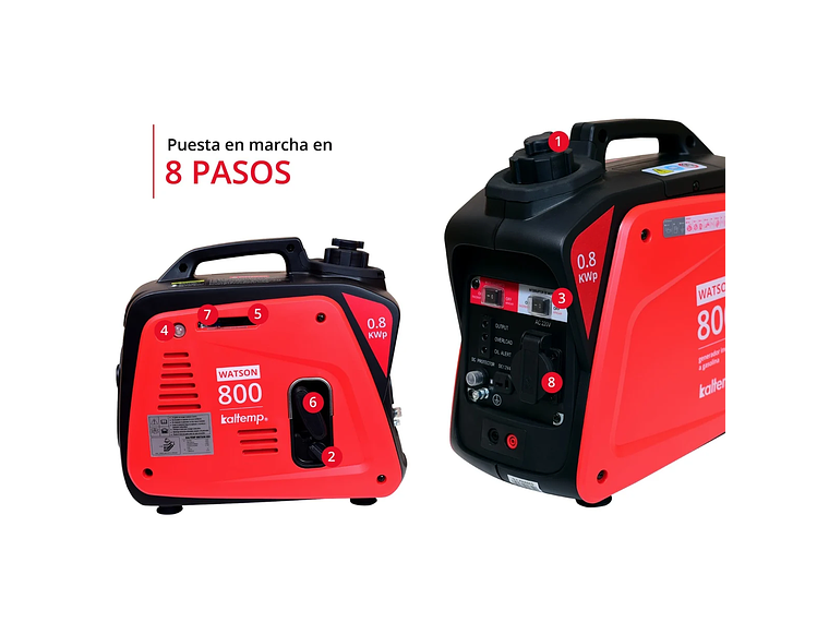 GENERADOR INVERTER A GASOLINA WATSON 800W 8