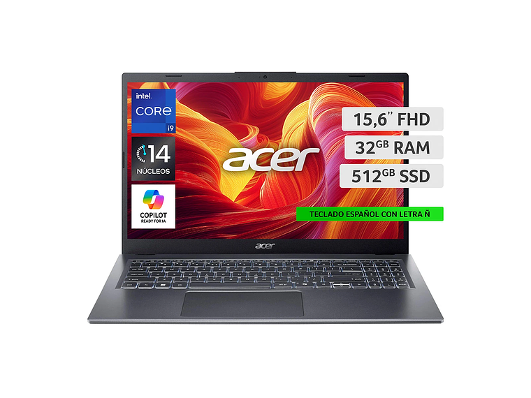 NOTEBOOK ACER ASPIRE 15 A15-51M-94YC-1 INTEL CORE I9 32GB RAM 512GB SSD 15.6