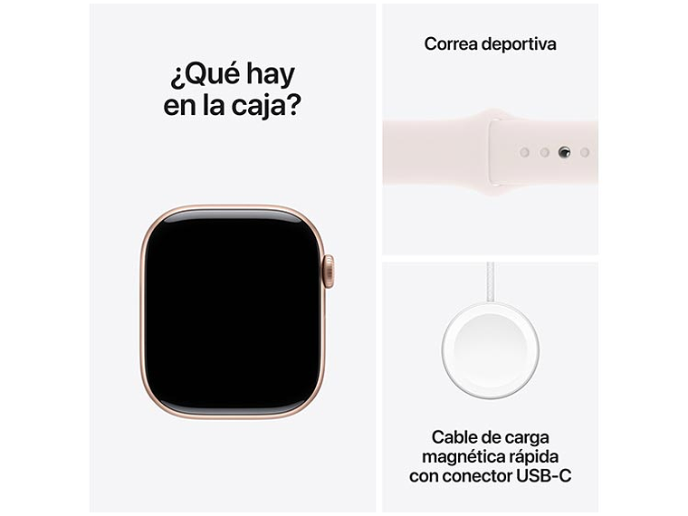 APPLE WATCH SERIE 10 46MM ROSE GOLD ALUMINIO CORREA DEPORTIVA S/M 6