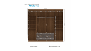CLÓSET ALTAVISION MASTER 8 PUERTAS 6 CAJONES GRAFITO