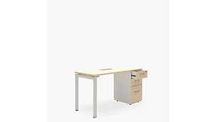 ESCRITORIO FORM OFFICE NEO CON PASACABLES 140X60 CON CAJONERA MELAMINA METAL