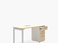 ESCRITORIO FORM OFFICE NEO CON PASACABLES 140X60 CON CAJONERA MELAMINA METAL - Miniatura 1