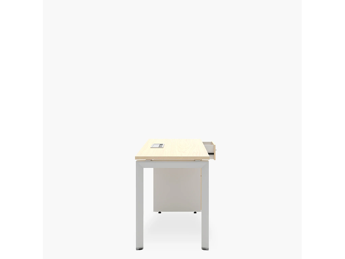 ESCRITORIO FORM OFFICE NEO CON PASACABLES 140X60 CON CAJONERA MELAMINA METAL 2