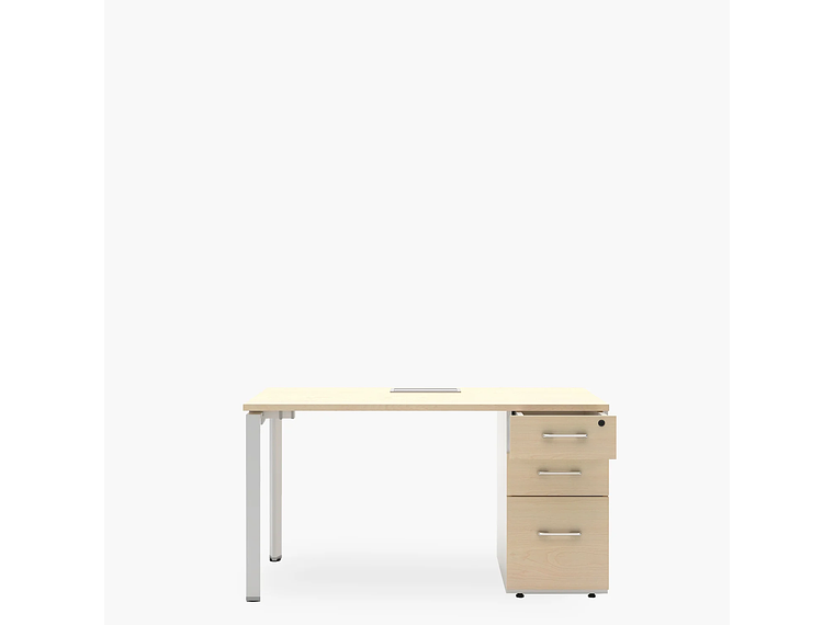 ESCRITORIO FORM OFFICE NEO CON PASACABLES 140X60 CON CAJONERA MELAMINA METAL 3