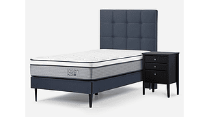 JUEGO DE DORMITORIO ROSEN CAMA EUROPEA INDIE 1.5 PLAZAS + SET ISSEY AZUL