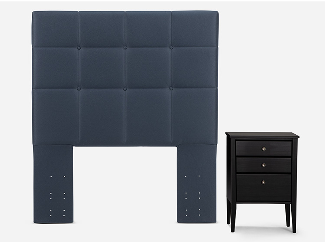 JUEGO DE DORMITORIO ROSEN CAMA EUROPEA INDIE 1.5 PLAZAS + SET ISSEY AZUL 3