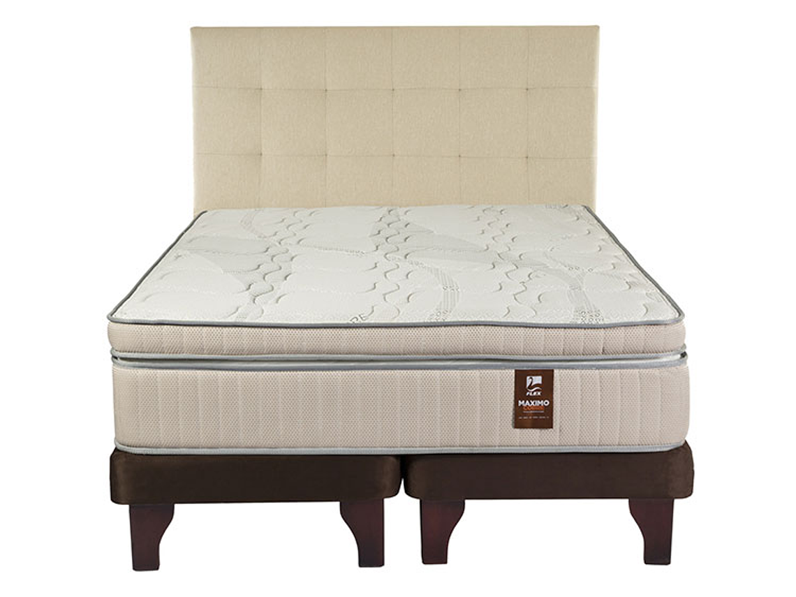 JUEGO DE DORMITORIO FLEX CAMA EUROPEA MÁXIMO COBRE SÚPER KING + RESPALDO DESIGN CRUDO 1
