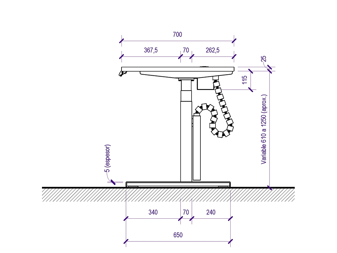 ESCRITORIO ELÉCTRICO STANDING DESK 160X70CM C7E 4