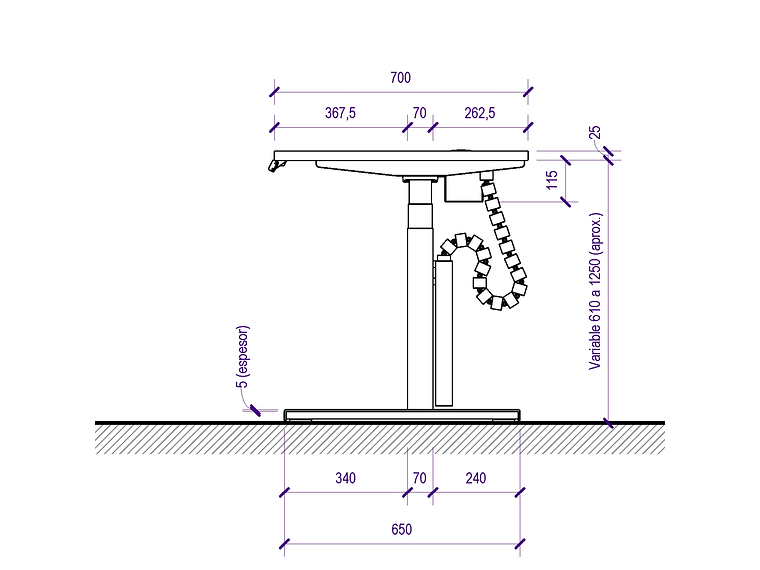 ESCRITORIO ELÉCTRICO STANDING DESK 160X70CM C7E 4