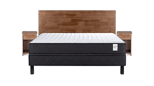 JUEGO DE DORMITORIO ROSEN CAMA EUROPEA WAVE 2 PLAZAS + SET TABOR CARAMEL