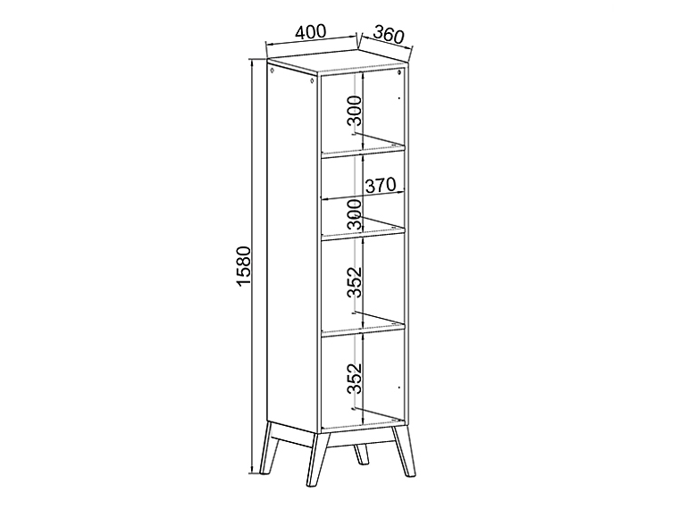 VITRINA BE DESIGN AMBER CAFE NEGRO 1P 2