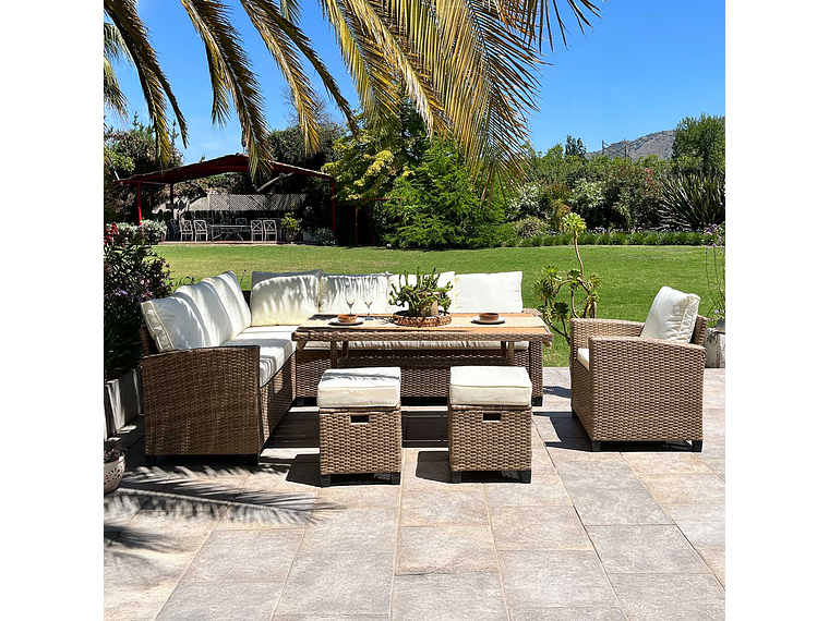 JUEGO LIVING COMEDOR TERRAZA ANASTASIA 10 PERSONAS 10