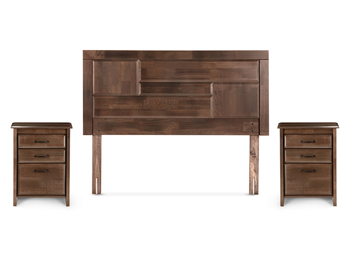 JUEGO DE DORMITORIO ROSEN CAMA BOXET UPLINE 2 PLAZAS + SET DOLCE 3