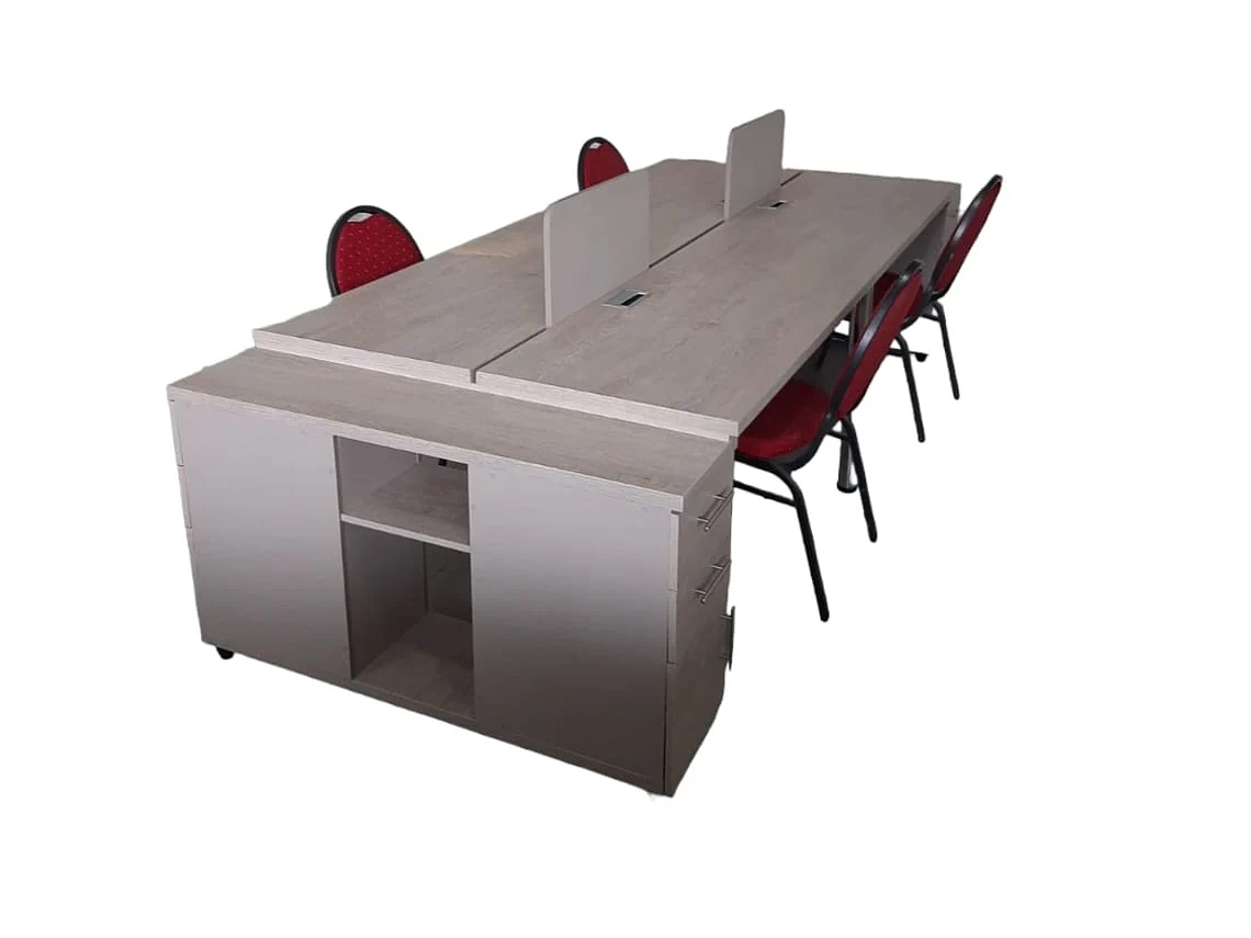 ESTACION ISLA PARA 4 PERSONAS, FOUR SEASONS DOBLE CUBIERTA 4 CAJONERAS. ROBLE PROVENZAL 1