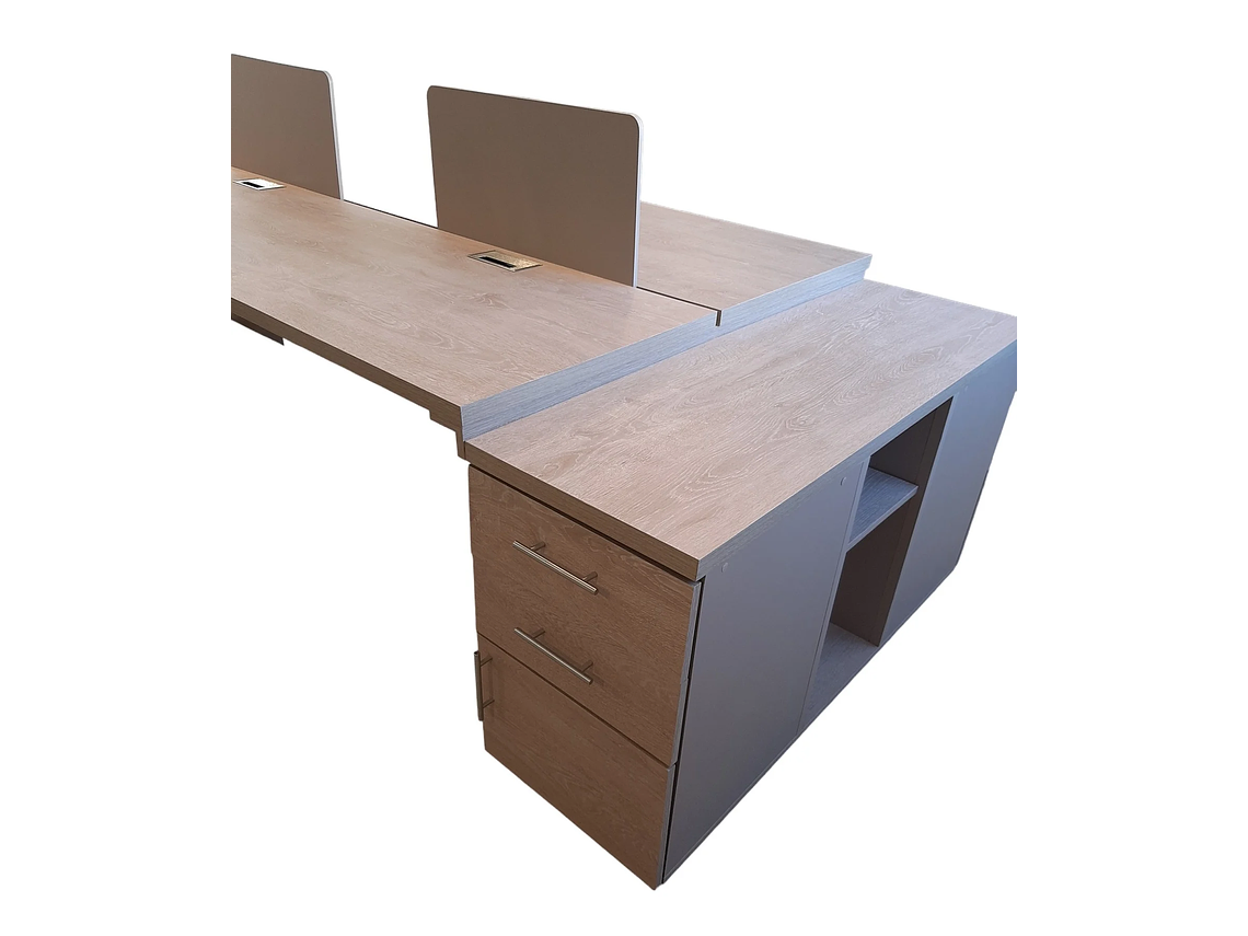 ESTACION ISLA PARA 4 PERSONAS, FOUR SEASONS DOBLE CUBIERTA 4 CAJONERAS. ROBLE PROVENZAL 3