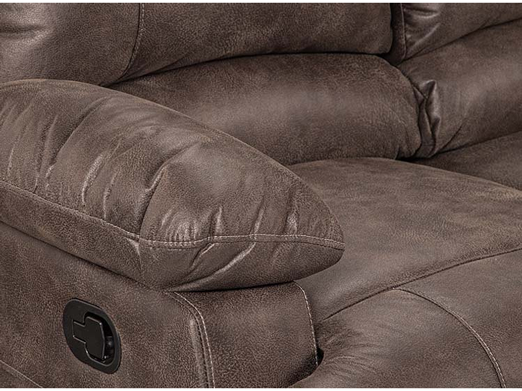 SOFÁ ROSEN RECLINABLE BUCAREST PU 3 CUERPOS CAFÉ 10