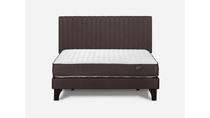 JUEGO DE DORMITORIO ROSEN CAMA EUROPEA ERGO T NEW 2 PLAZAS B/N + RESPALDO LUCIO CHOCOLATE