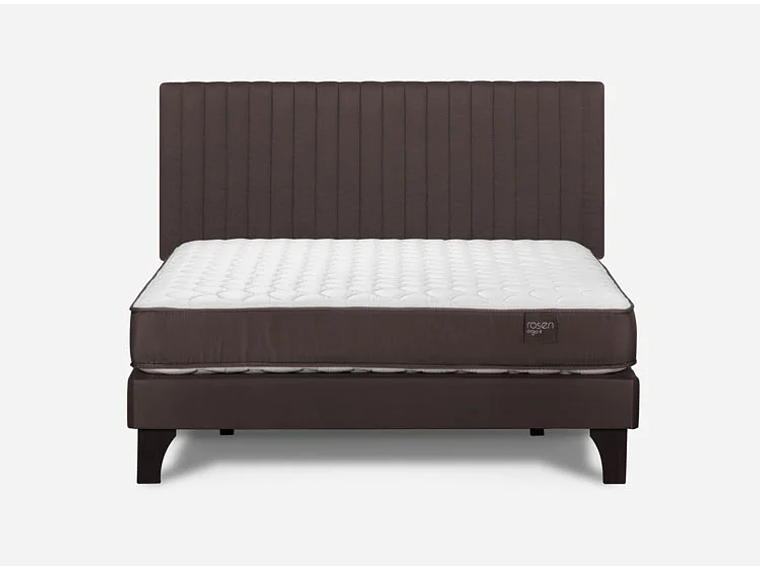 JUEGO DE DORMITORIO ROSEN CAMA EUROPEA ERGO T NEW 2 PLAZAS B/N + RESPALDO LUCIO CHOCOLATE 1