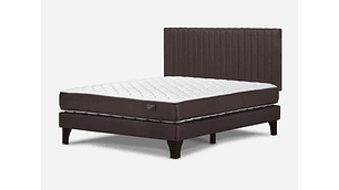 JUEGO DE DORMITORIO ROSEN CAMA EUROPEA ERGO T NEW 2 PLAZAS B/N + RESPALDO LUCIO CHOCOLATE