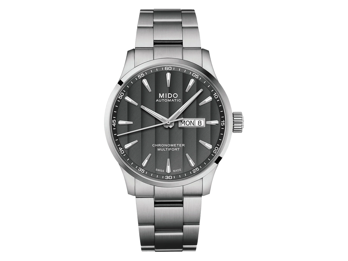 RELOJ MIDO MULTIFORT CRONO ACERO NEGRO 1