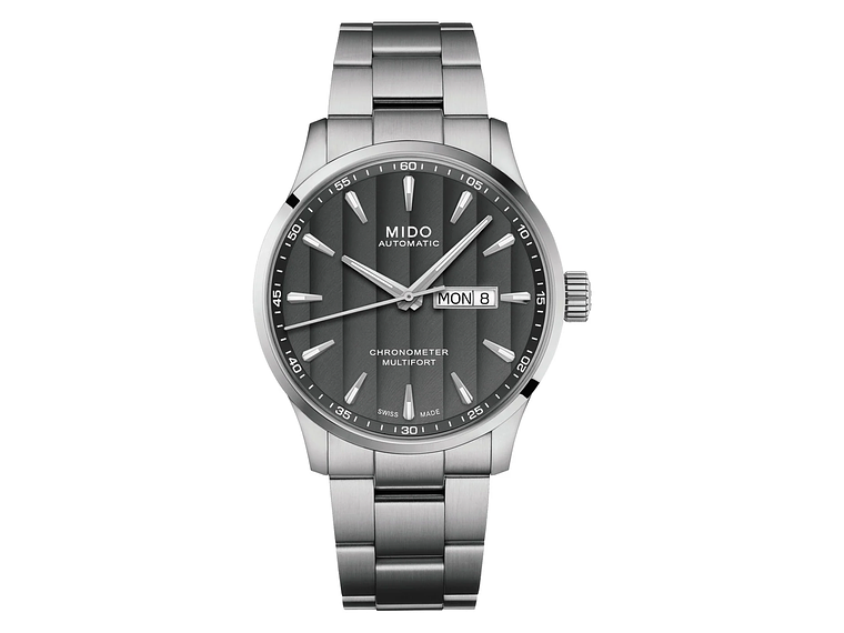 RELOJ MIDO MULTIFORT CRONO ACERO NEGRO 1