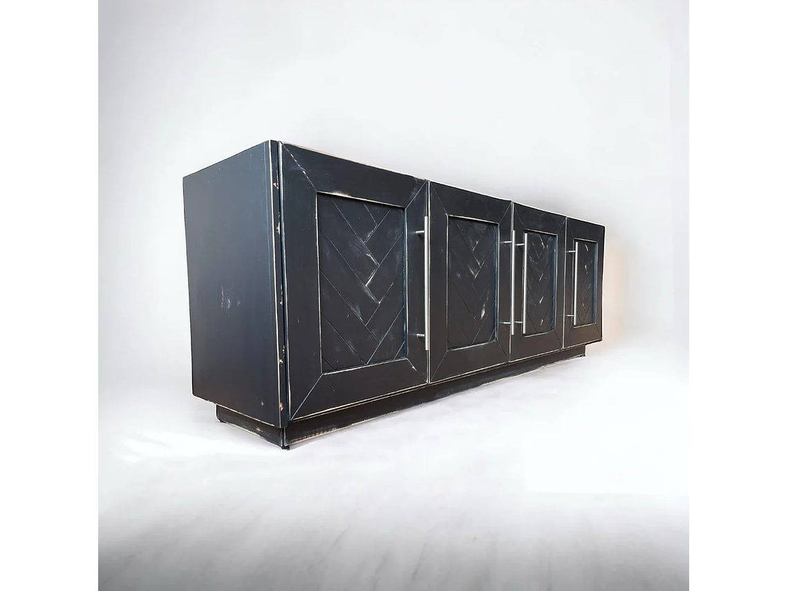 BUFFET TAIKKEE MADERA PINO NEGRO RÚSTICO ESTILO MOSAICO DECAPADO 1