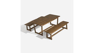 JUEGO COMEDOR ROSEN CAFÉ TERRAZA MYRTOS 2 BANQUETAS CURVA