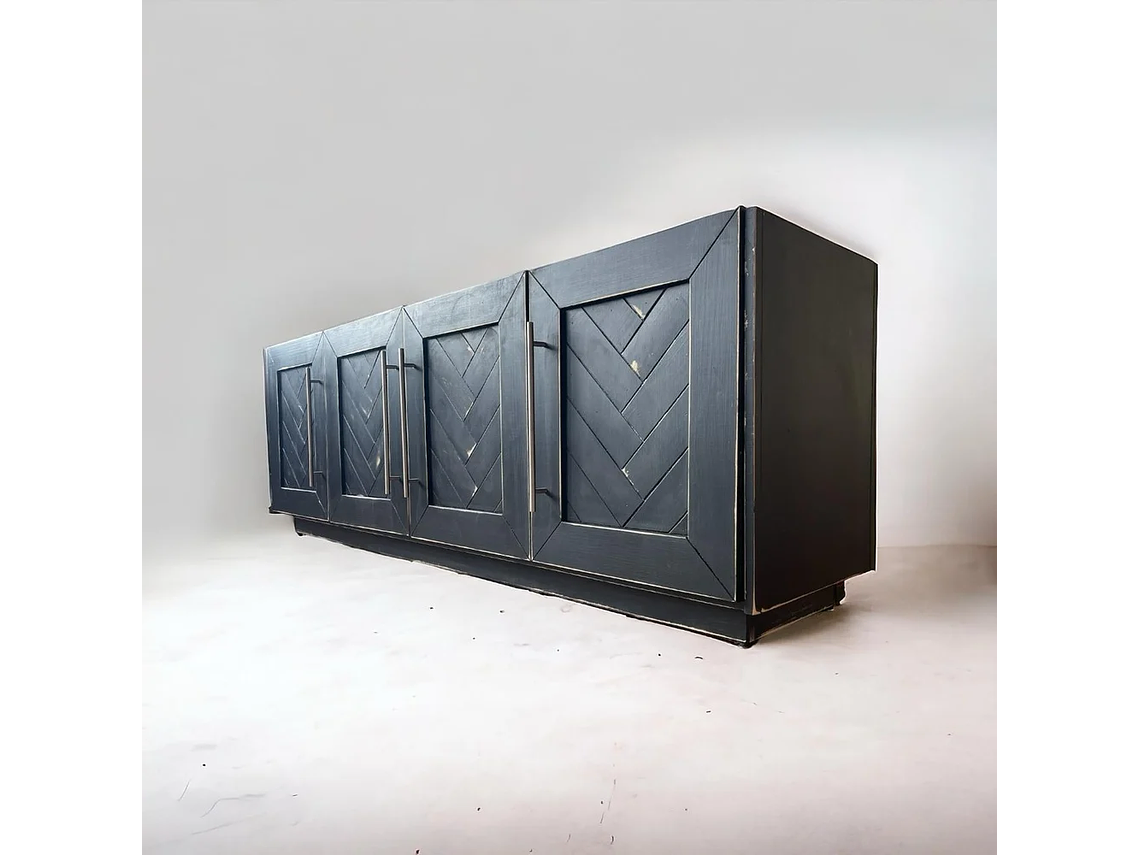 BUFFET TAIKKEE MADERA PINO NEGRO RÚSTICO ESTILO MOSAICO DECAPADO 4