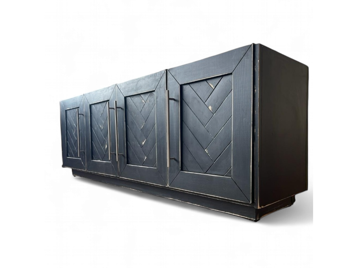 BUFFET TAIKKEE MADERA PINO NEGRO RÚSTICO ESTILO MOSAICO DECAPADO 5