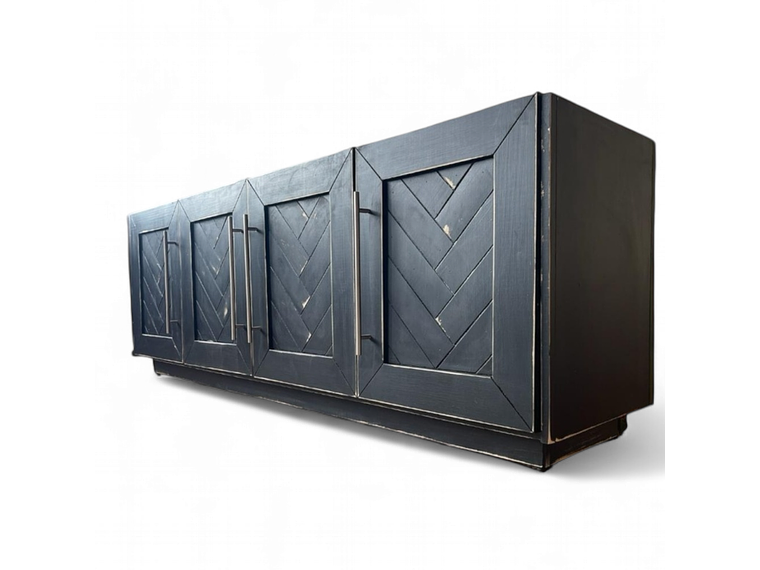 BUFFET TAIKKEE MADERA PINO NEGRO RÚSTICO ESTILO MOSAICO DECAPADO 5