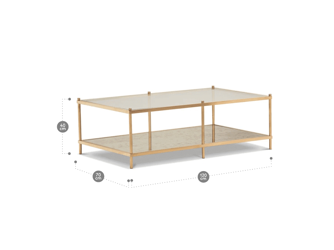 MESA CENTRO ROSEN TRIBECA 120 X 70 CM ACERO 5