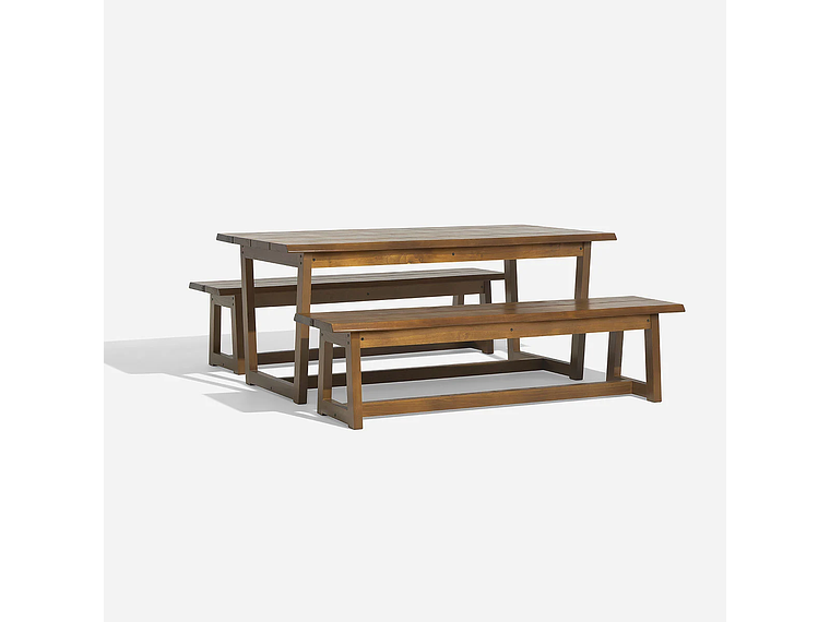 JUEGO COMEDOR ROSEN CAFÉ TERRAZA MYRTOS 2 BANQUETAS CURVA 6