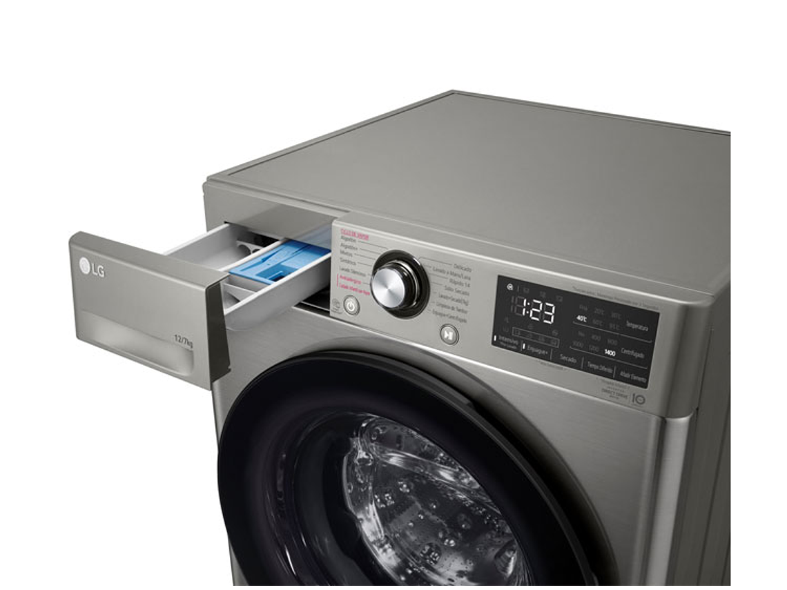 LAVADORA SECADORA LG 12 KG 7 KG CARGA FRONTAL WD12VVC5S6C AI DD 6