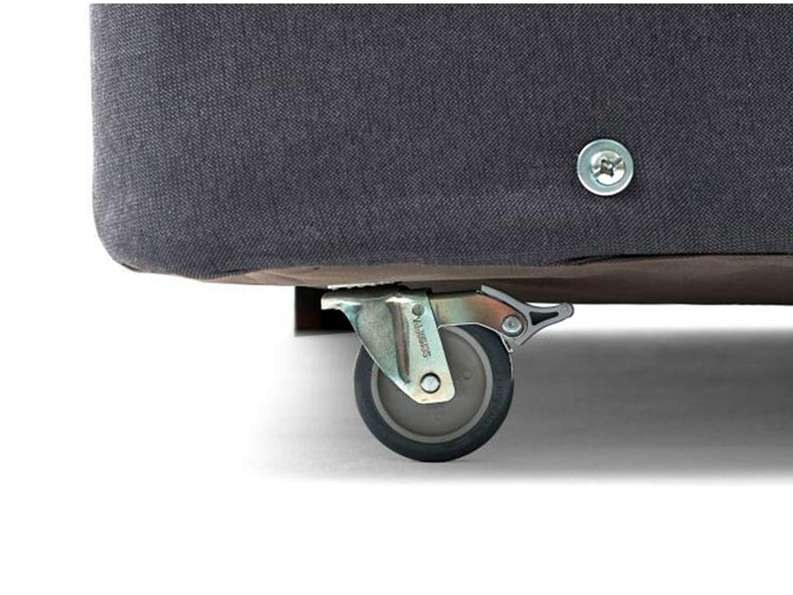 JUEGO DE DORMITORIO DRIMKIP CAMA AMERICANA DUO POCKET 1 PLAZA GRIS + RESPALDO + TOPPER 5