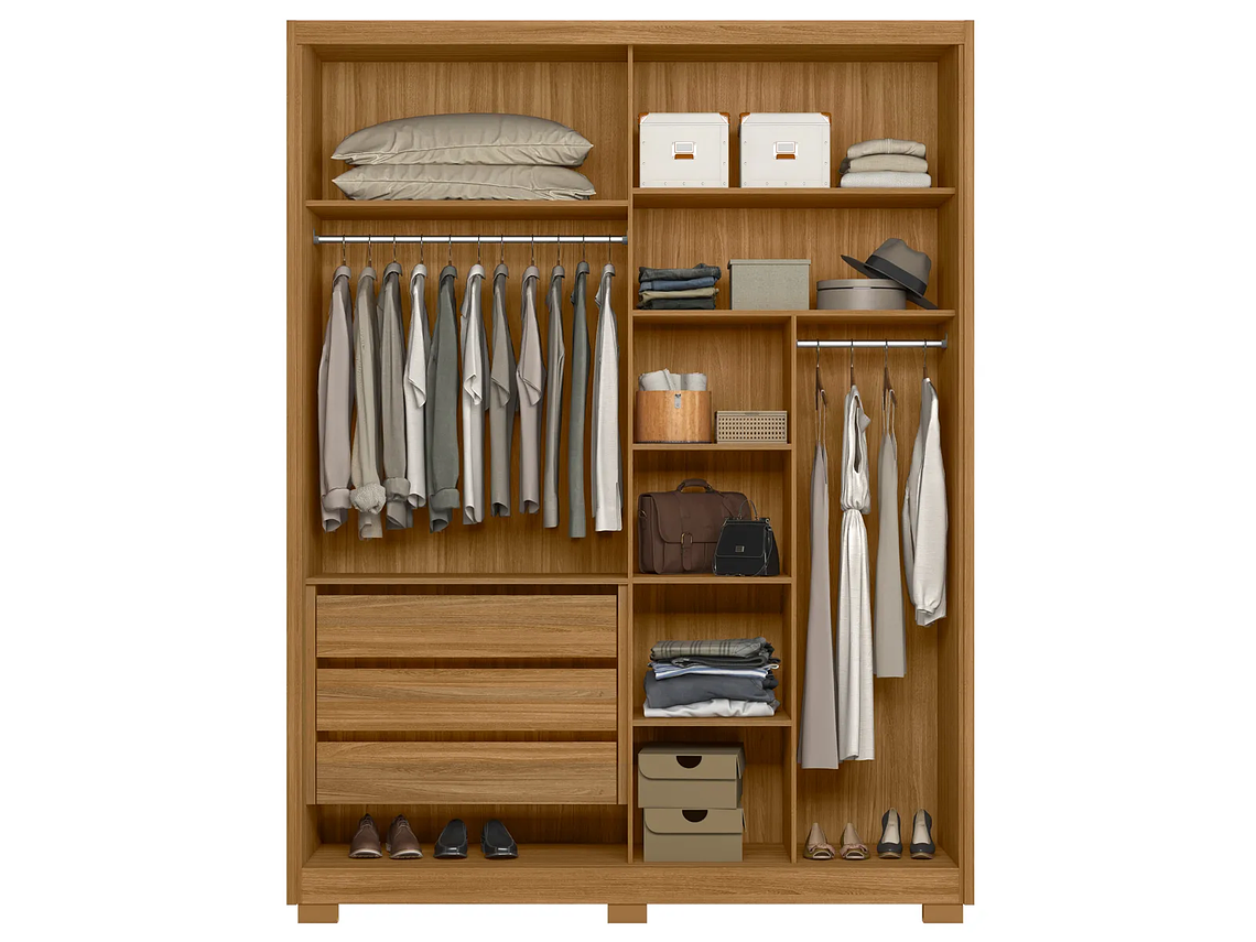 CLÓSET DI PORETTI DESIGN COLORADO 2 PUERTAS 3 CAJONES CAFÉ 2
