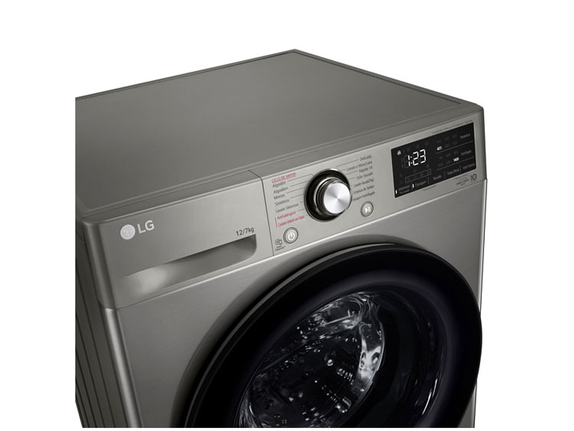 LAVADORA SECADORA LG 12 KG 7 KG CARGA FRONTAL WD12VVC5S6C AI DD 10
