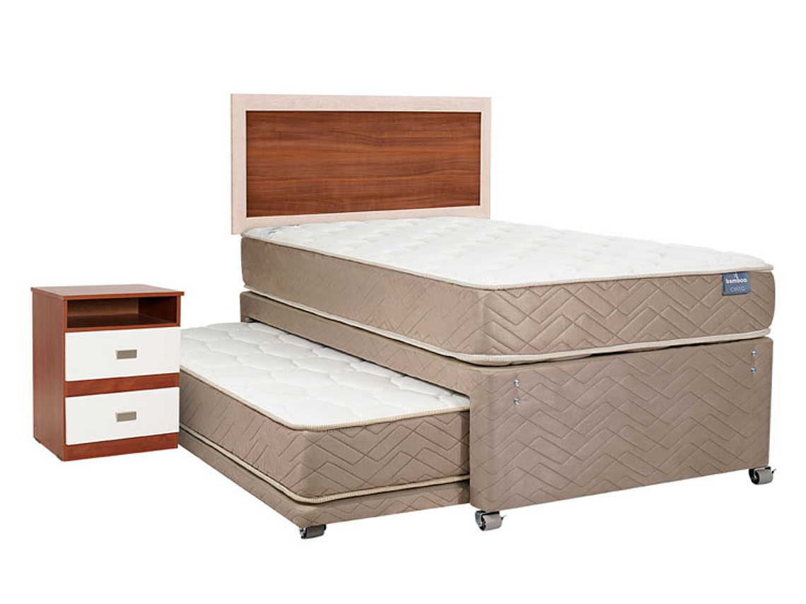 SET CAMA NIDO CELTA 1.5 PLAZAS BAMBÚ + KIT ALICANTE 1