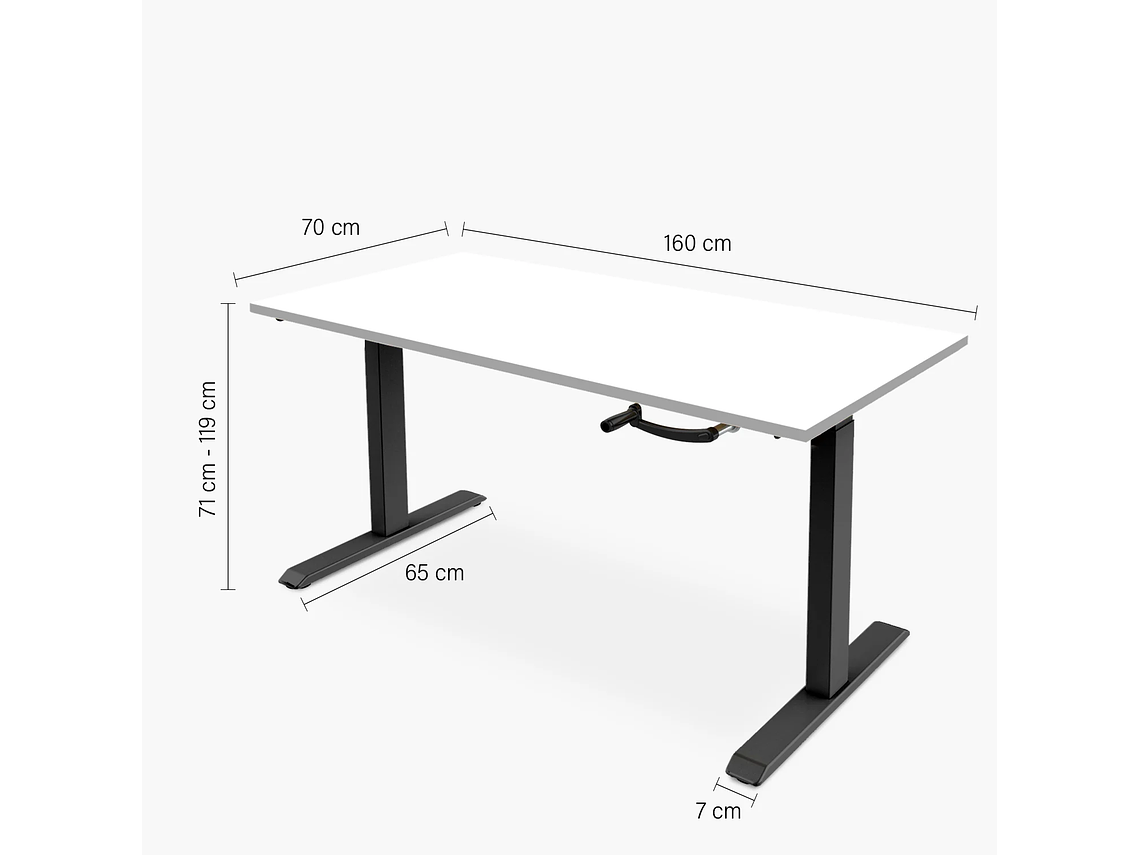 ESCRITORIO FORM OFFICE COSMO 160X70 AJUSTABLE METAL 3