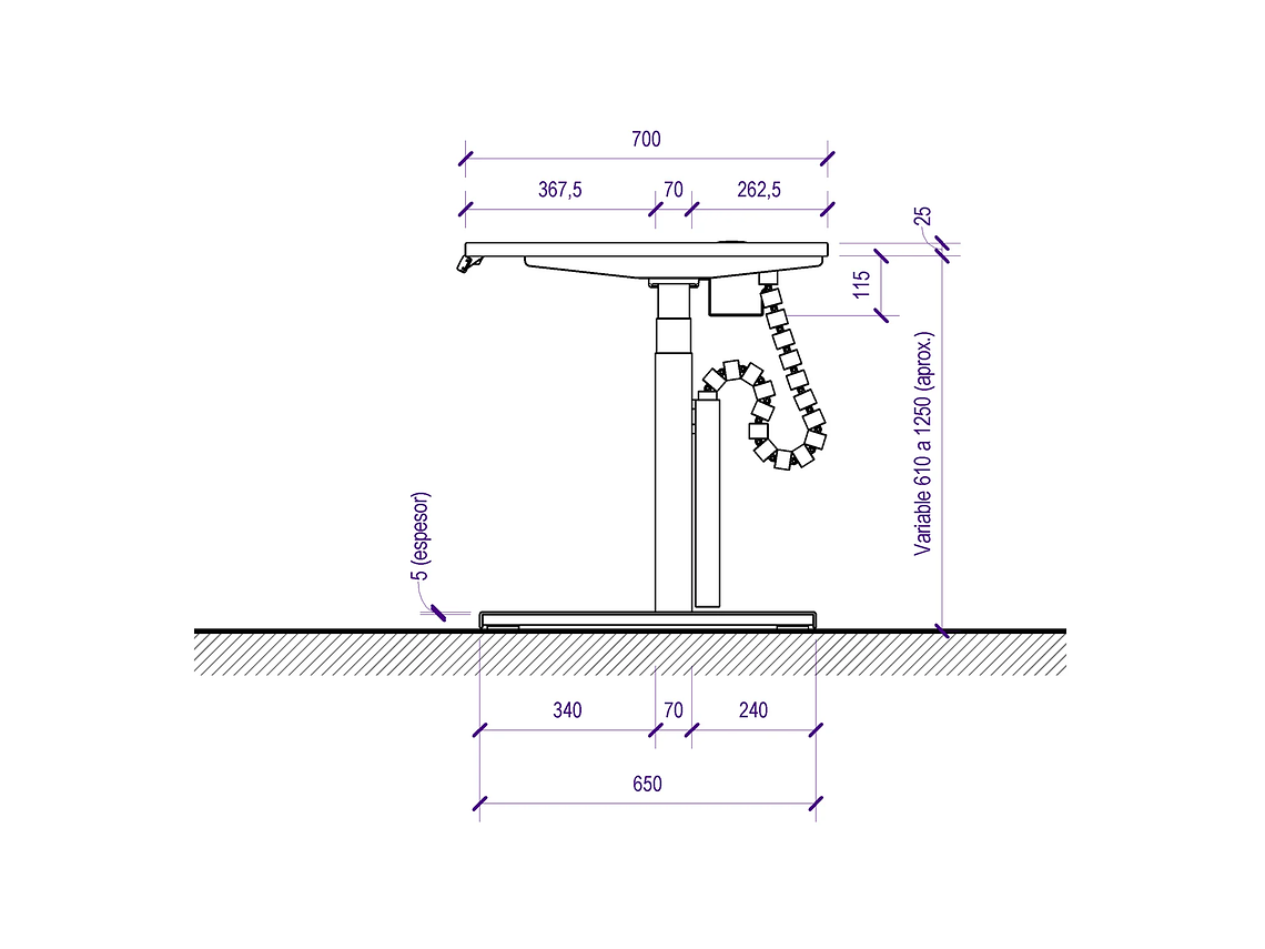 ESCRITORIO ELÉCTRICO STANDING DESK 160X70CM AE 4