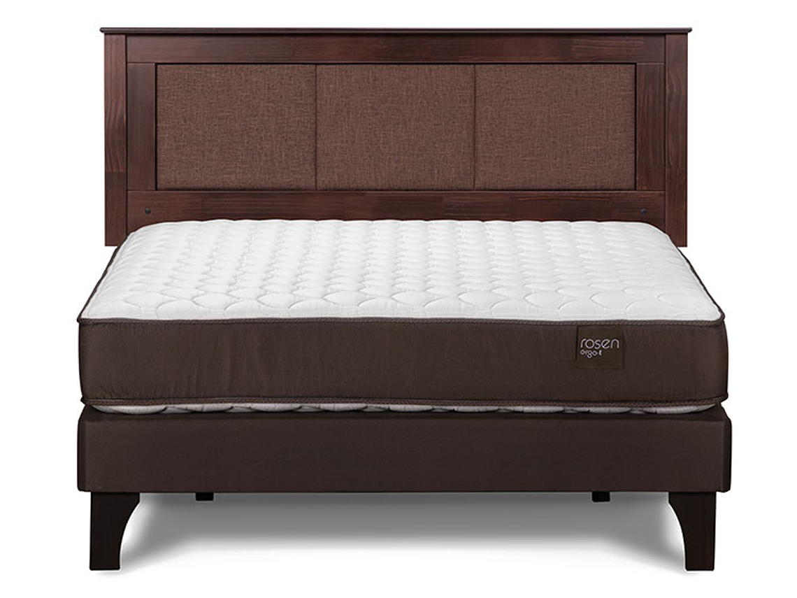 JUEGO DE DORMITORIO ROSEN CAMA EUROPEA ERGO T BN 2 PLAZAS + RESPALDO RACHEL 1
