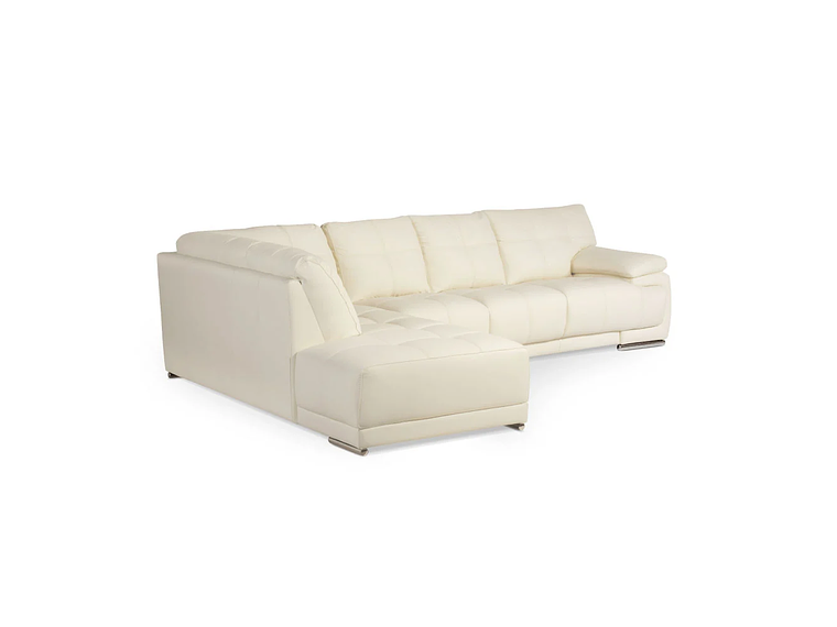 SOFÁ SECCIONAL ROSEN 6974 IZQUIERDO CUERO EN COLOR BLANCO 1