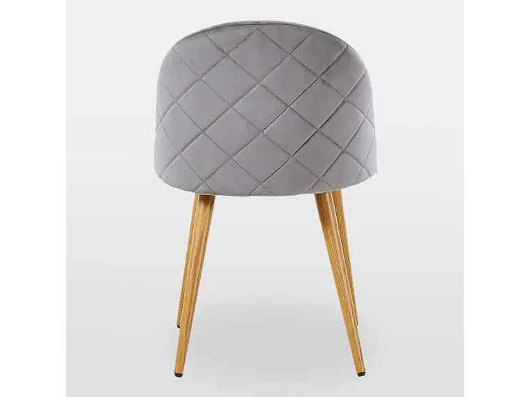 PACK HABITA2 FELPA GRIS CLARO 6 SILLA NORDIC ACOLCHADA TERCIOPELO 1