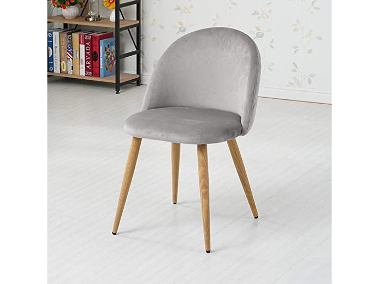 PACK HABITA2 FELPA GRIS CLARO 6 SILLA NORDIC ACOLCHADA TERCIOPELO 2