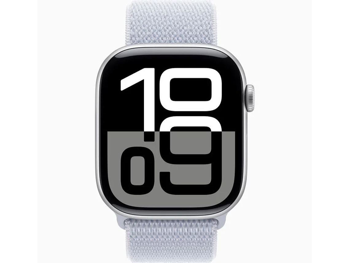 APPLE WATCH SERIES 10 GPS 46MM ALUMINUM CASE SPORT LOOP PLATA 1