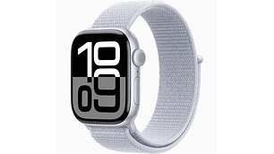 APPLE WATCH SERIES 10 GPS 46MM ALUMINUM CASE SPORT LOOP PLATA